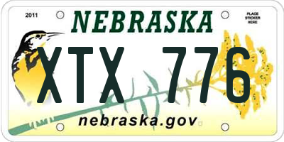 NE license plate XTX776
