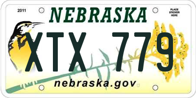 NE license plate XTX779