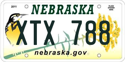 NE license plate XTX788