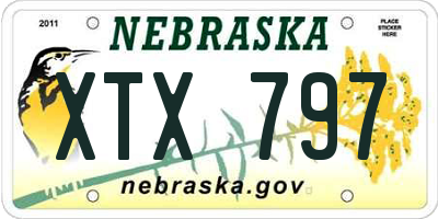 NE license plate XTX797