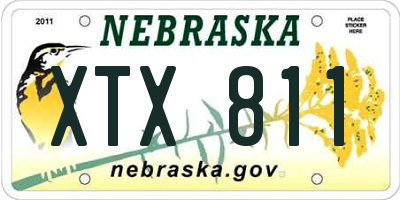 NE license plate XTX811
