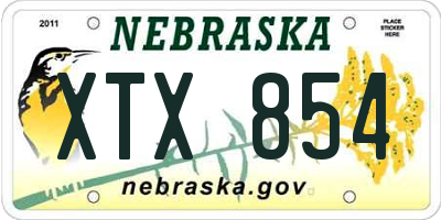 NE license plate XTX854