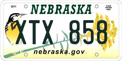NE license plate XTX858