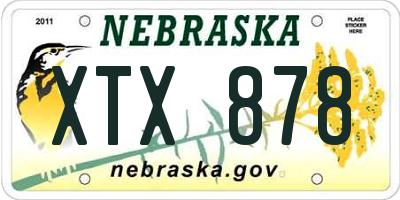 NE license plate XTX878