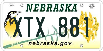 NE license plate XTX881