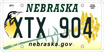 NE license plate XTX904