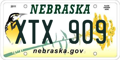 NE license plate XTX909