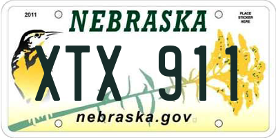 NE license plate XTX911