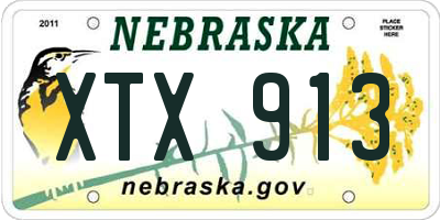 NE license plate XTX913