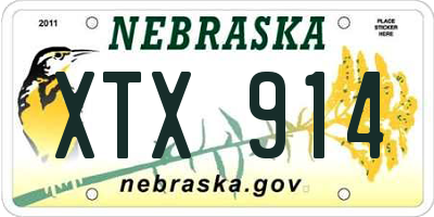 NE license plate XTX914