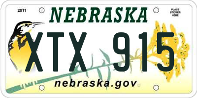 NE license plate XTX915