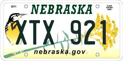 NE license plate XTX921