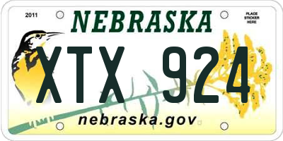 NE license plate XTX924