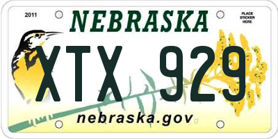 NE license plate XTX929