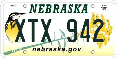 NE license plate XTX942