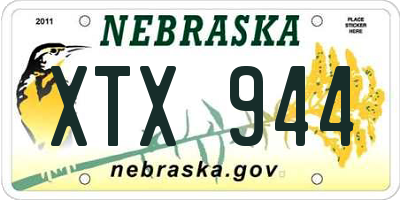 NE license plate XTX944