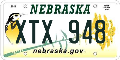 NE license plate XTX948