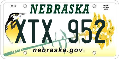 NE license plate XTX952