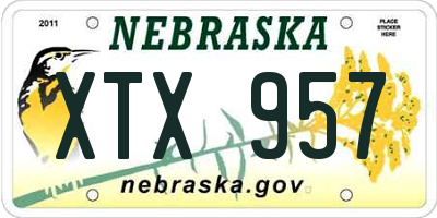 NE license plate XTX957