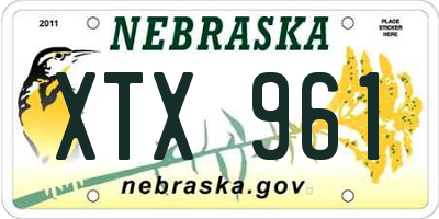 NE license plate XTX961