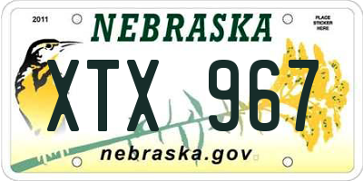 NE license plate XTX967
