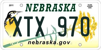 NE license plate XTX970