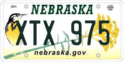 NE license plate XTX975