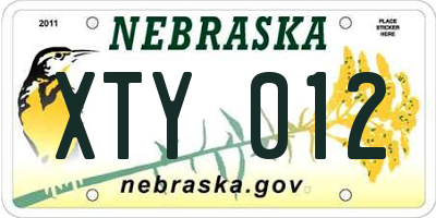 NE license plate XTY012