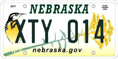 NE license plate XTY014