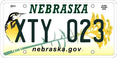 NE license plate XTY023