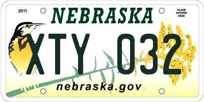 NE license plate XTY032