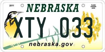 NE license plate XTY033