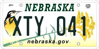 NE license plate XTY041