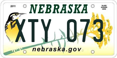 NE license plate XTY073