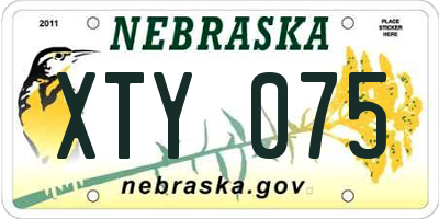 NE license plate XTY075