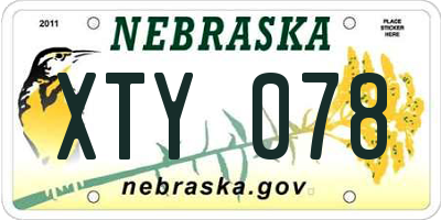 NE license plate XTY078