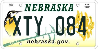 NE license plate XTY084