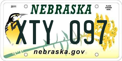 NE license plate XTY097