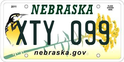 NE license plate XTY099