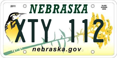 NE license plate XTY112