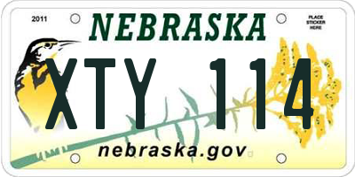 NE license plate XTY114