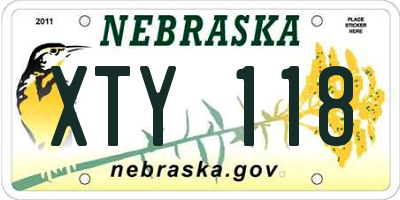 NE license plate XTY118