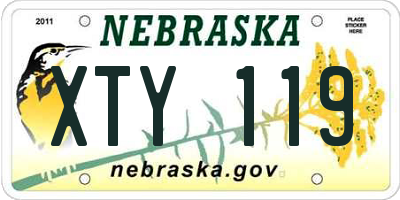 NE license plate XTY119