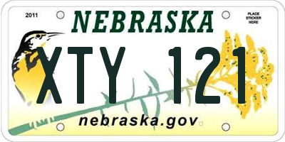 NE license plate XTY121