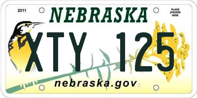 NE license plate XTY125