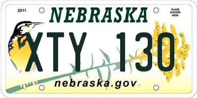 NE license plate XTY130