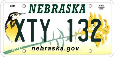 NE license plate XTY132