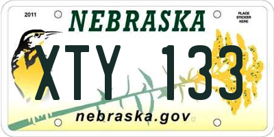 NE license plate XTY133