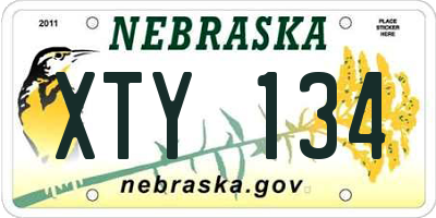 NE license plate XTY134