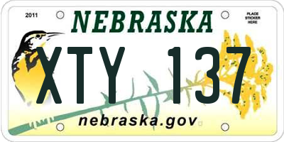 NE license plate XTY137